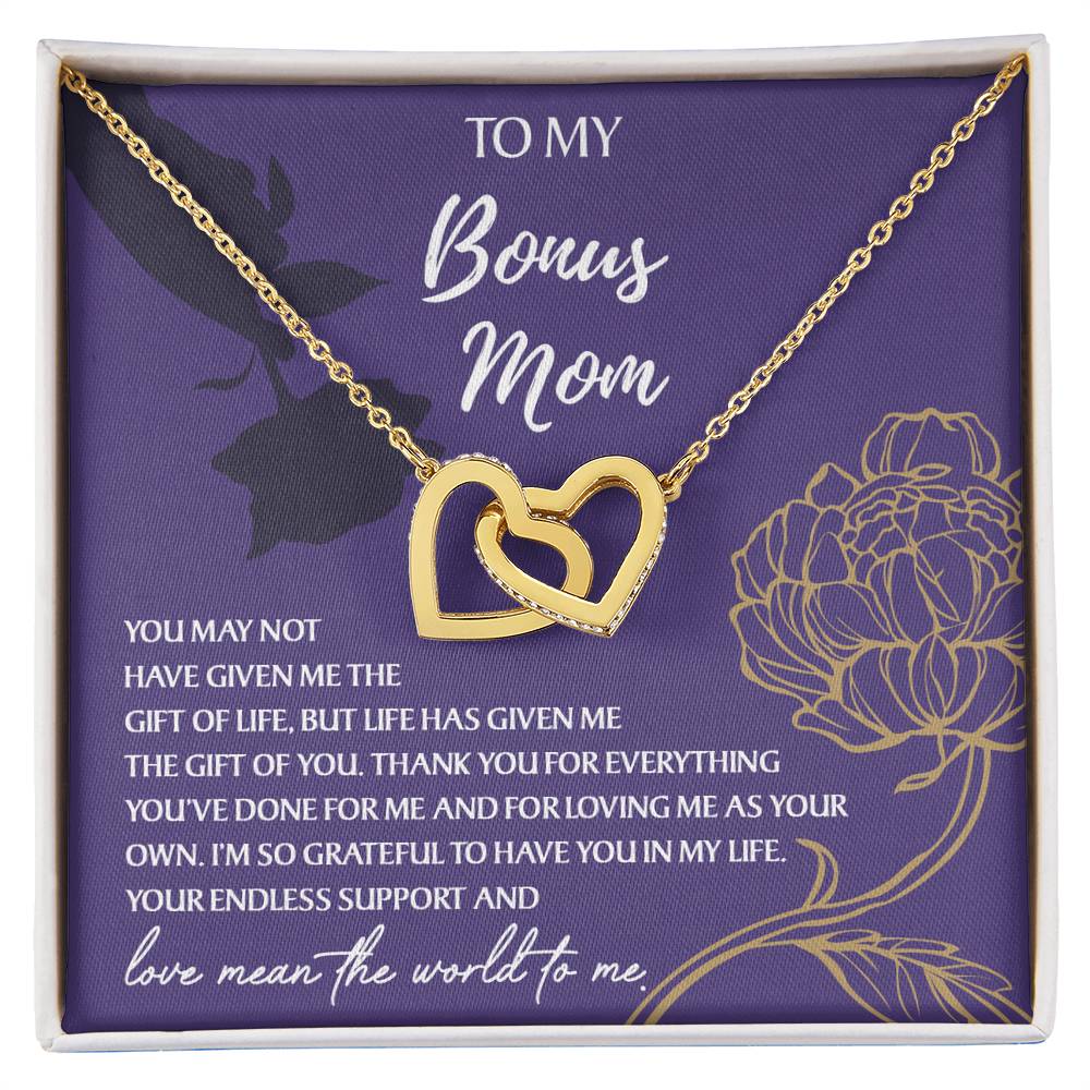 Endless support - Interlocking Hearts Necklace For Bonus Mom