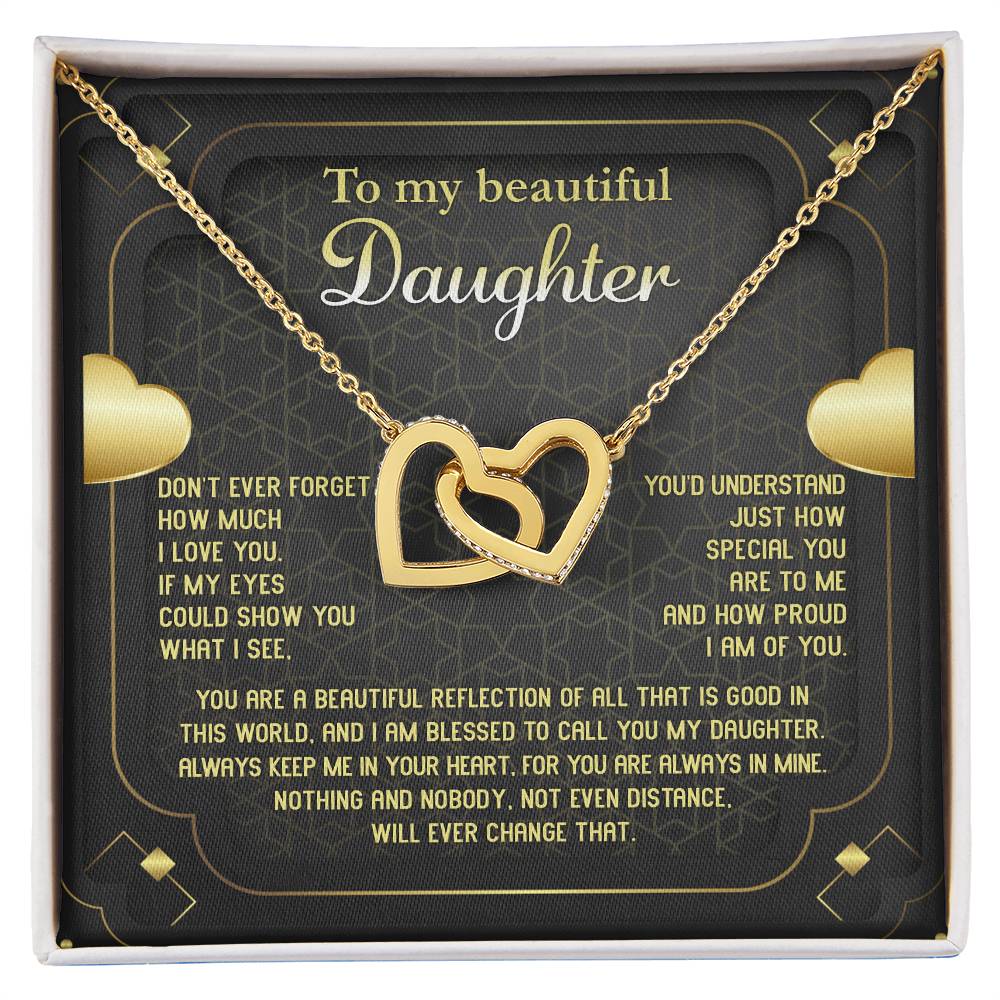 Beautiful Reflection - Interlocking Hearts Necklace For Daughter