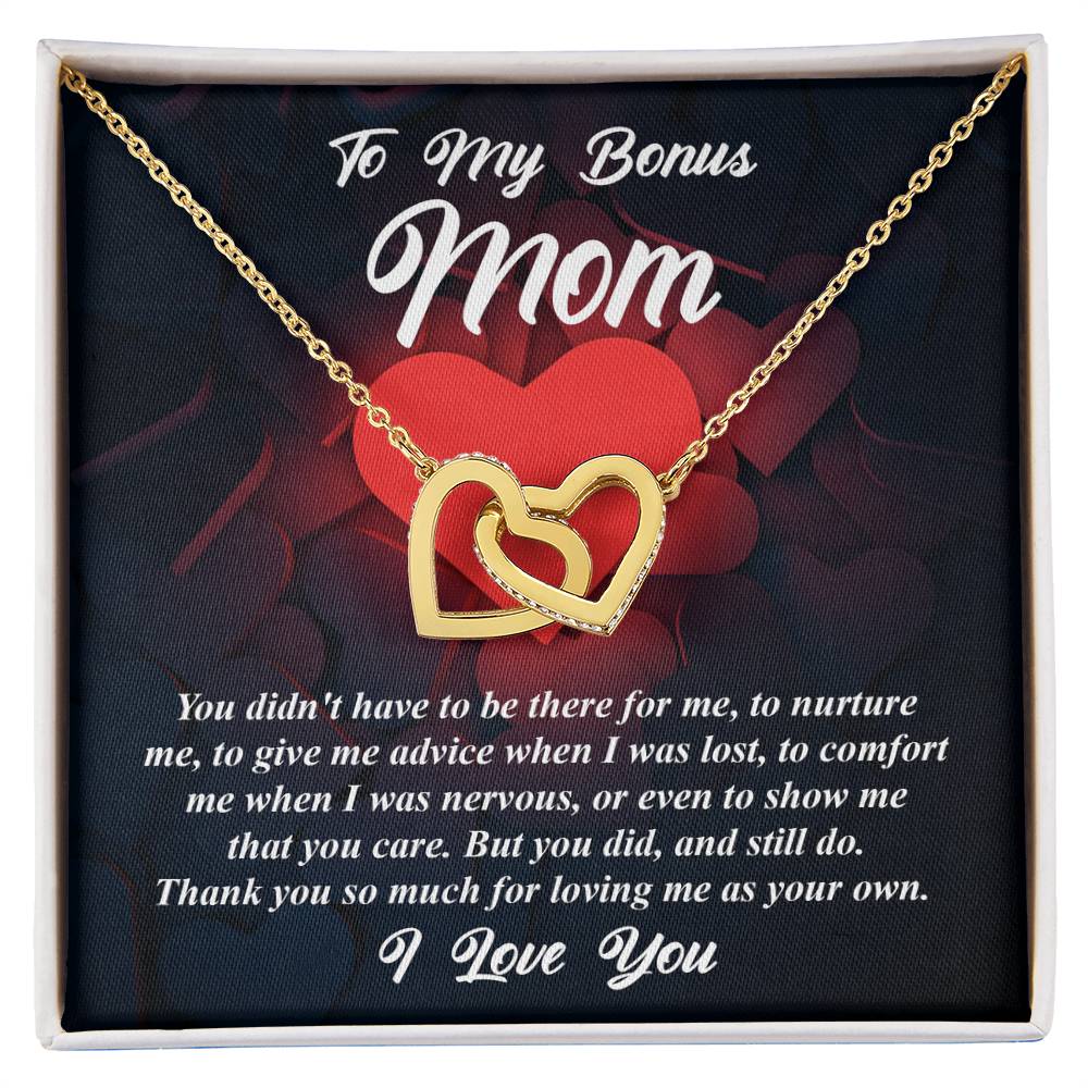 For Loving Me As Your Own - Interlocking Hearts Necklace For Bonus Mom