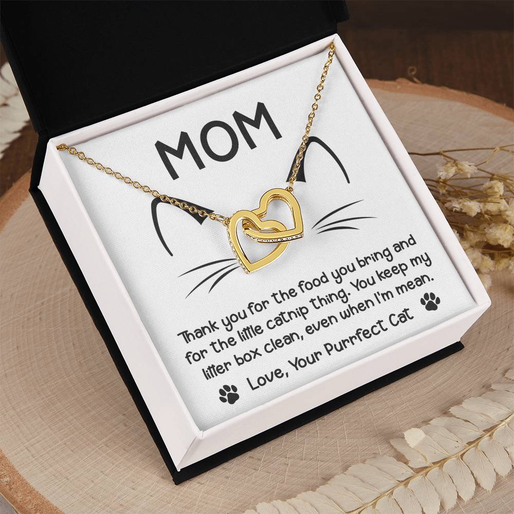Even When I'm Mean - Interlocking Hearts Necklace For Cat Mom