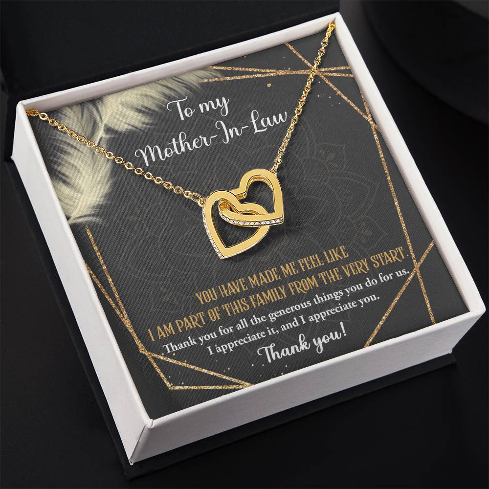 The Generous Things You Do - Interlocking Hearts Necklace For Mother-In-Law