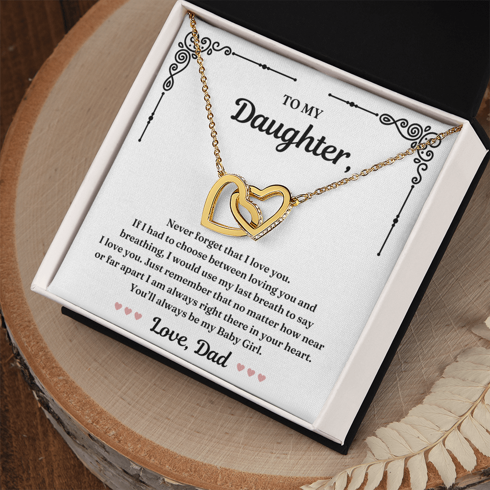 Always My Baby Girl - Interlocking Hearts Necklace For Daughter