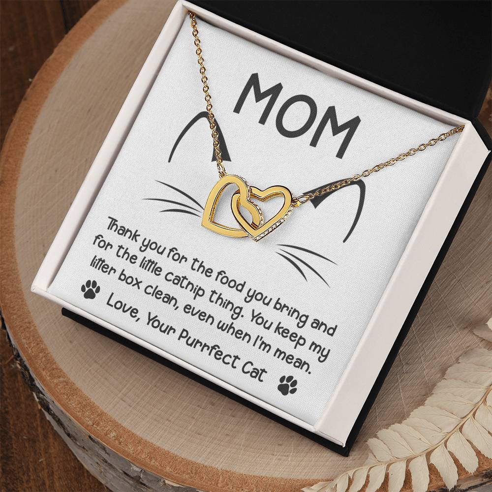 Even When I'm Mean - Interlocking Hearts Necklace For Cat Mom