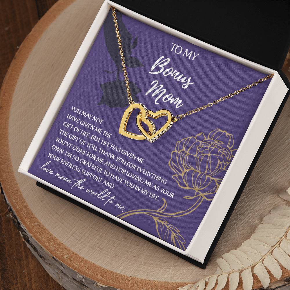 Endless support - Interlocking Hearts Necklace For Bonus Mom