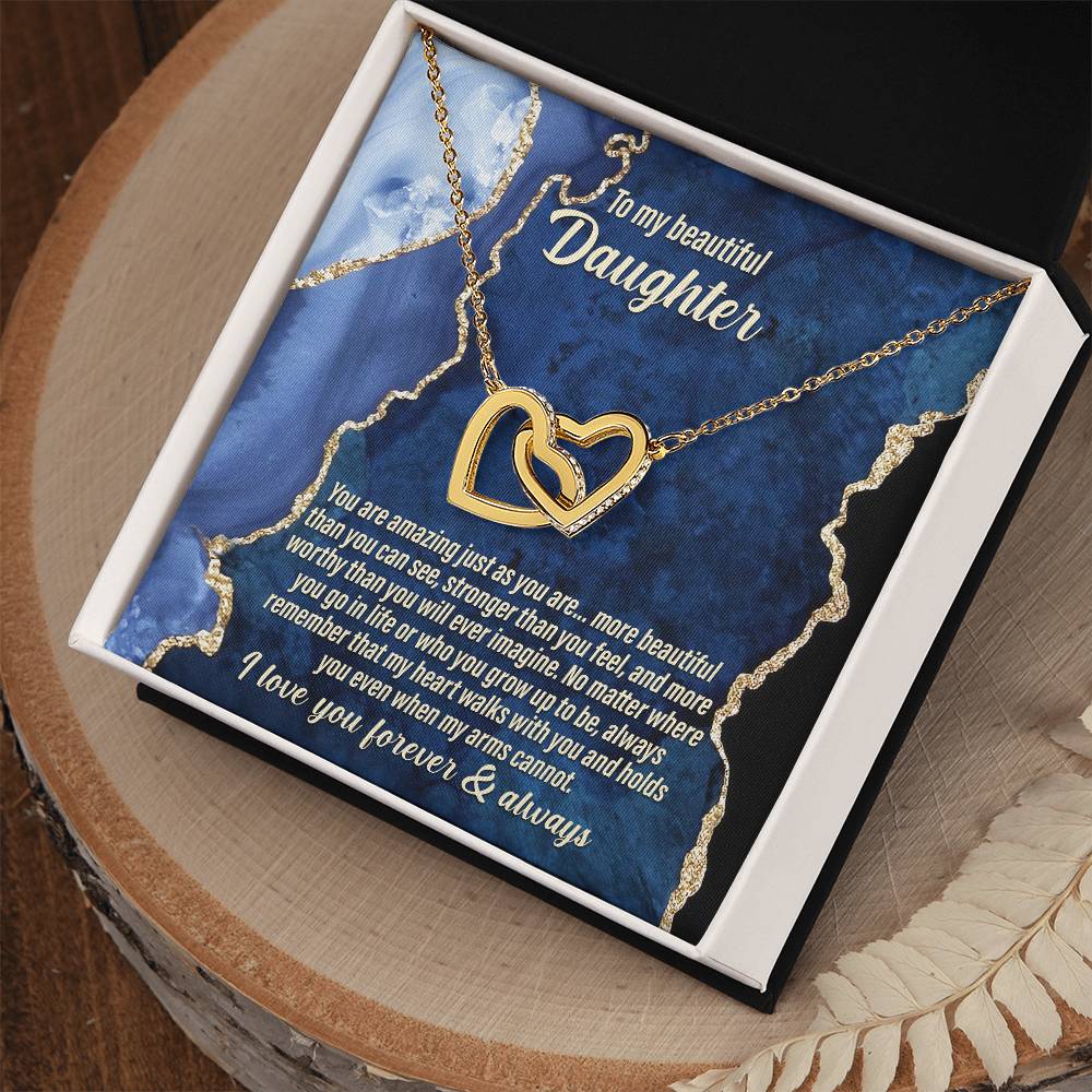 Amazing Just As You Are - Interlocking Hearts Necklace For Daughter