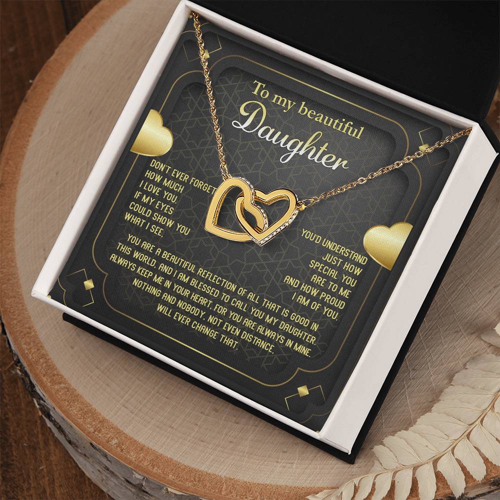 Beautiful Reflection - Interlocking Hearts Necklace For Daughter