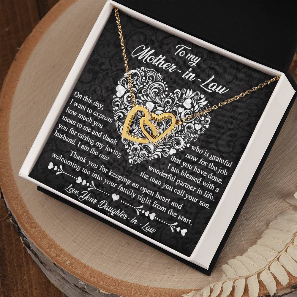 An Open Heart - Interlocking Hearts Necklace For Mother-In-Law