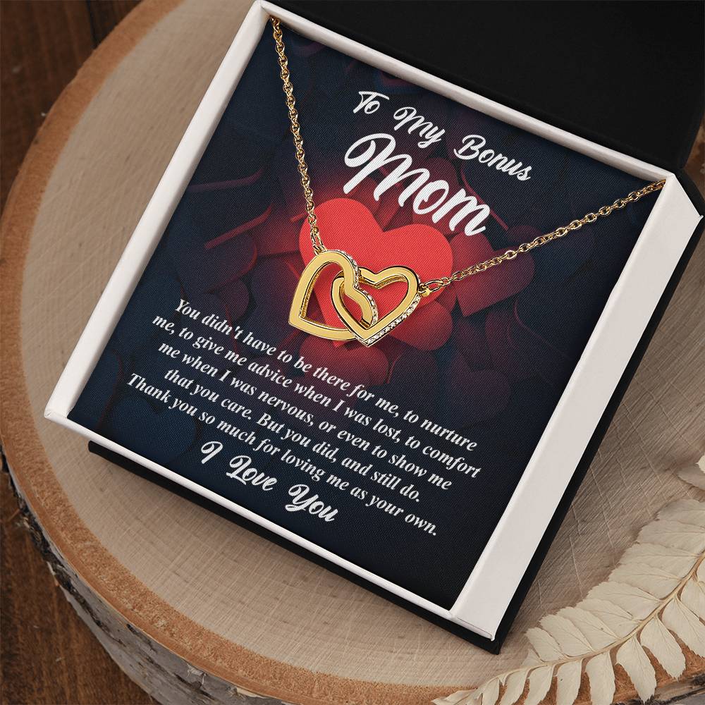 For Loving Me As Your Own - Interlocking Hearts Necklace For Bonus Mom