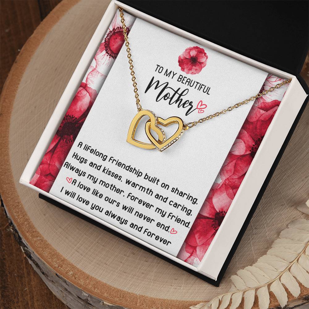 Lifelong Friendship - Interlocking Hearts Necklace For Mom