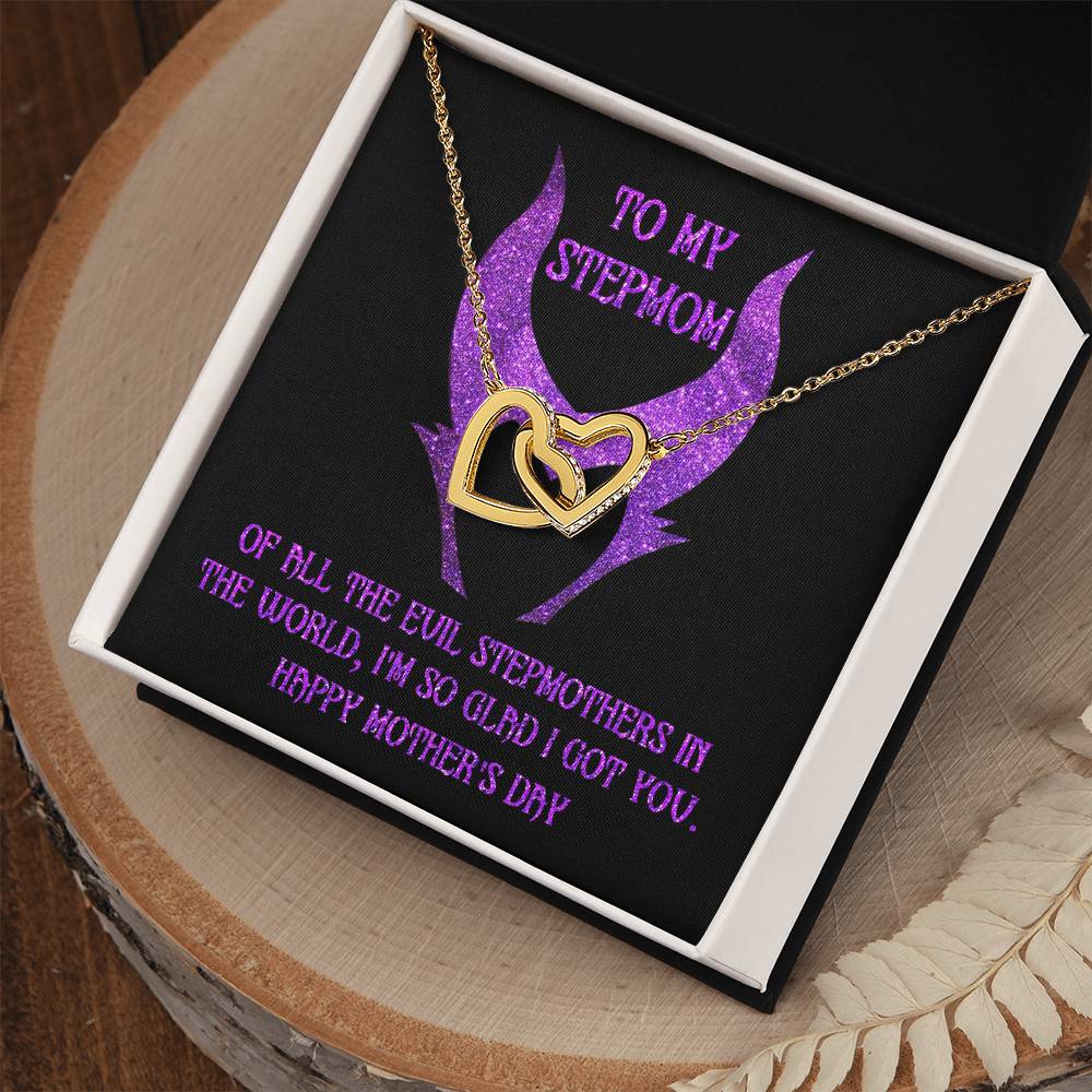 So Glad I Got You - Interlocking Hearts Necklace For Bonus Mom