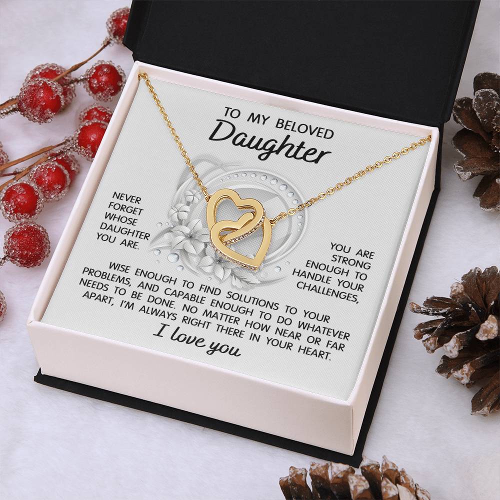 Always Right There - Interlocking Hearts Necklace For Daughter
