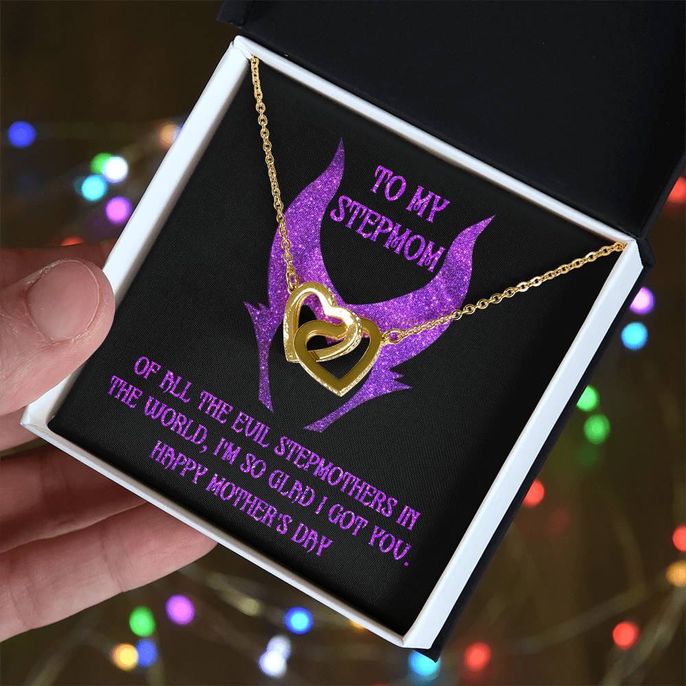 So Glad I Got You - Interlocking Hearts Necklace For Bonus Mom