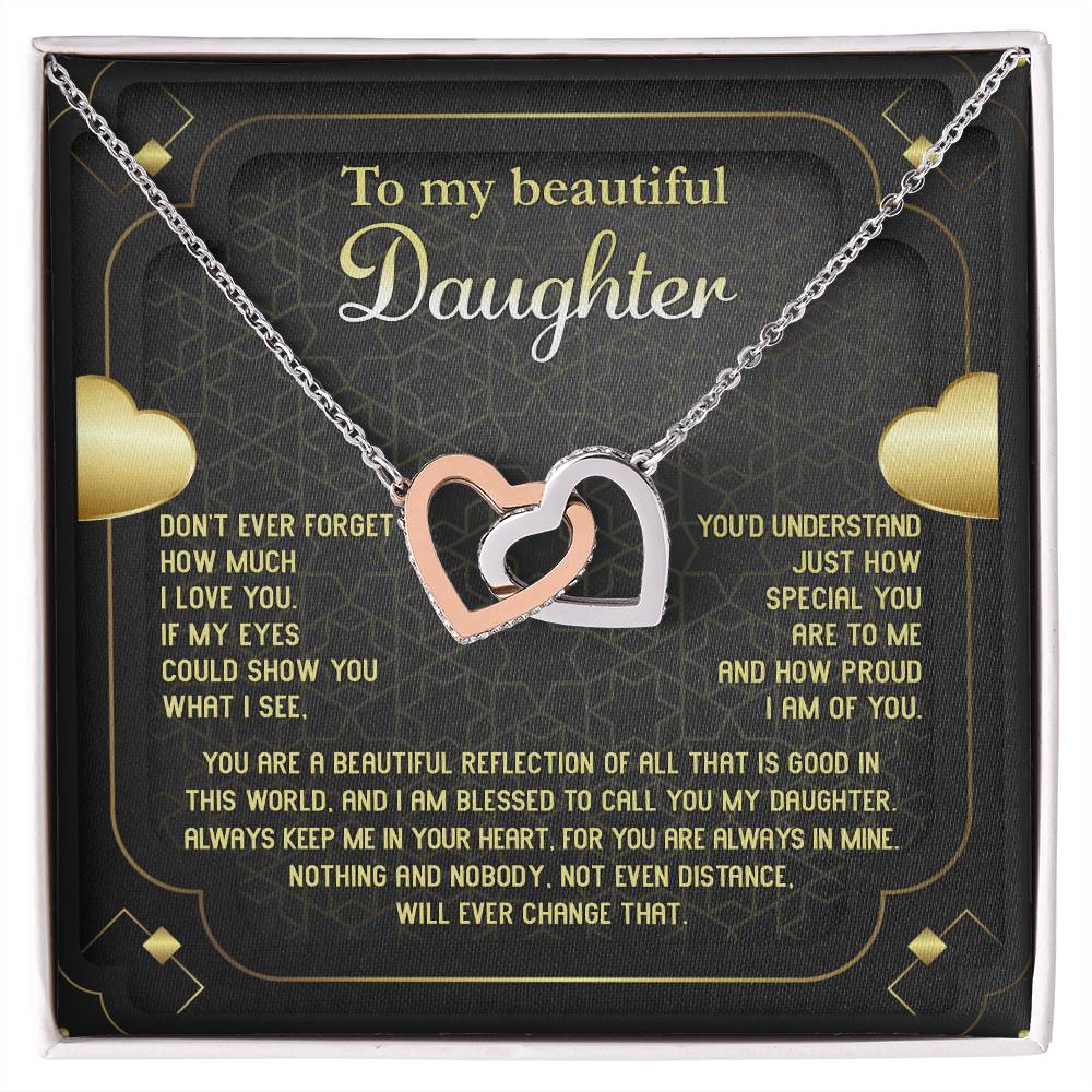 Beautiful Reflection - Interlocking Hearts Necklace For Daughter