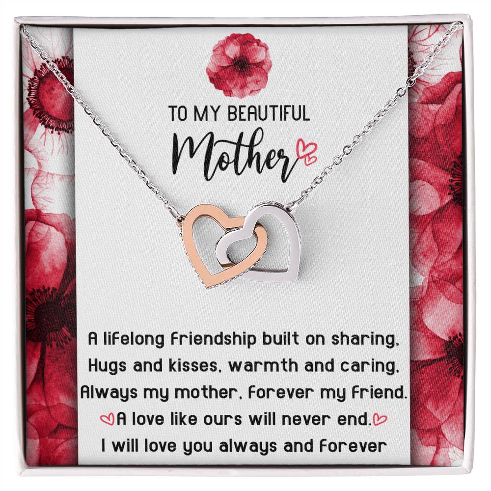 Lifelong Friendship - Interlocking Hearts Necklace For Mom