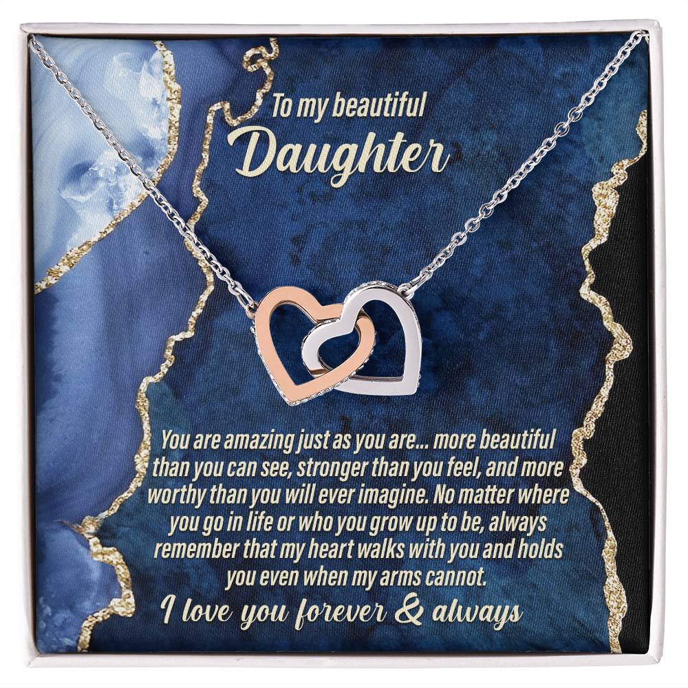 Amazing Just As You Are - Interlocking Hearts Necklace For Daughter