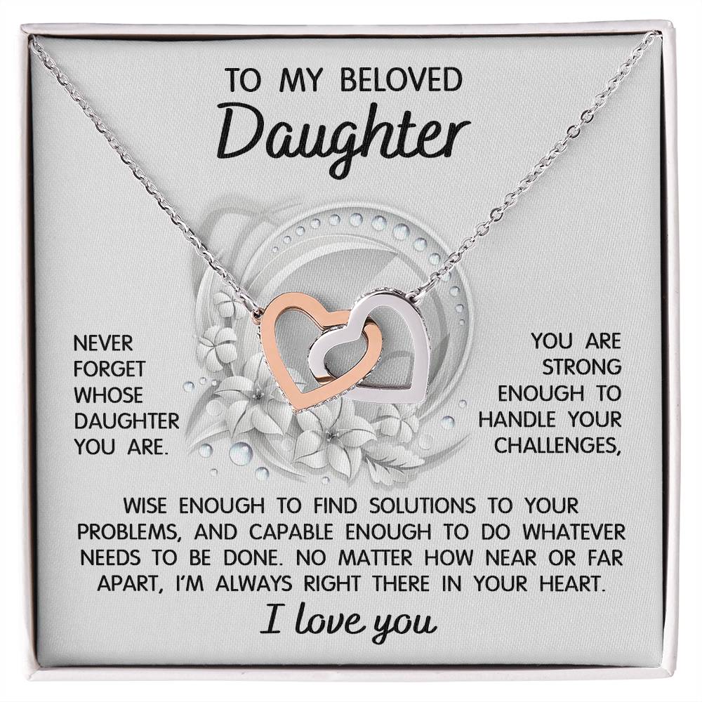 Always Right There - Interlocking Hearts Necklace For Daughter