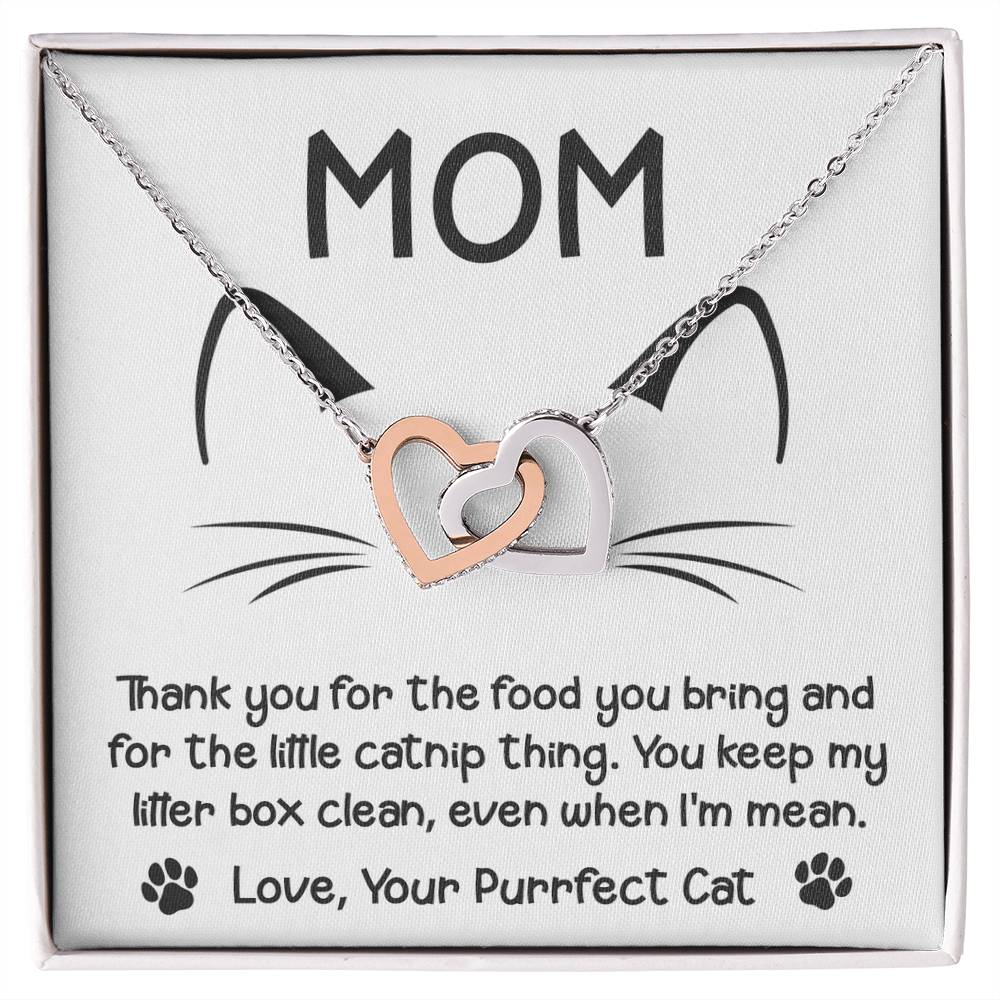 Even When I'm Mean - Interlocking Hearts Necklace For Cat Mom
