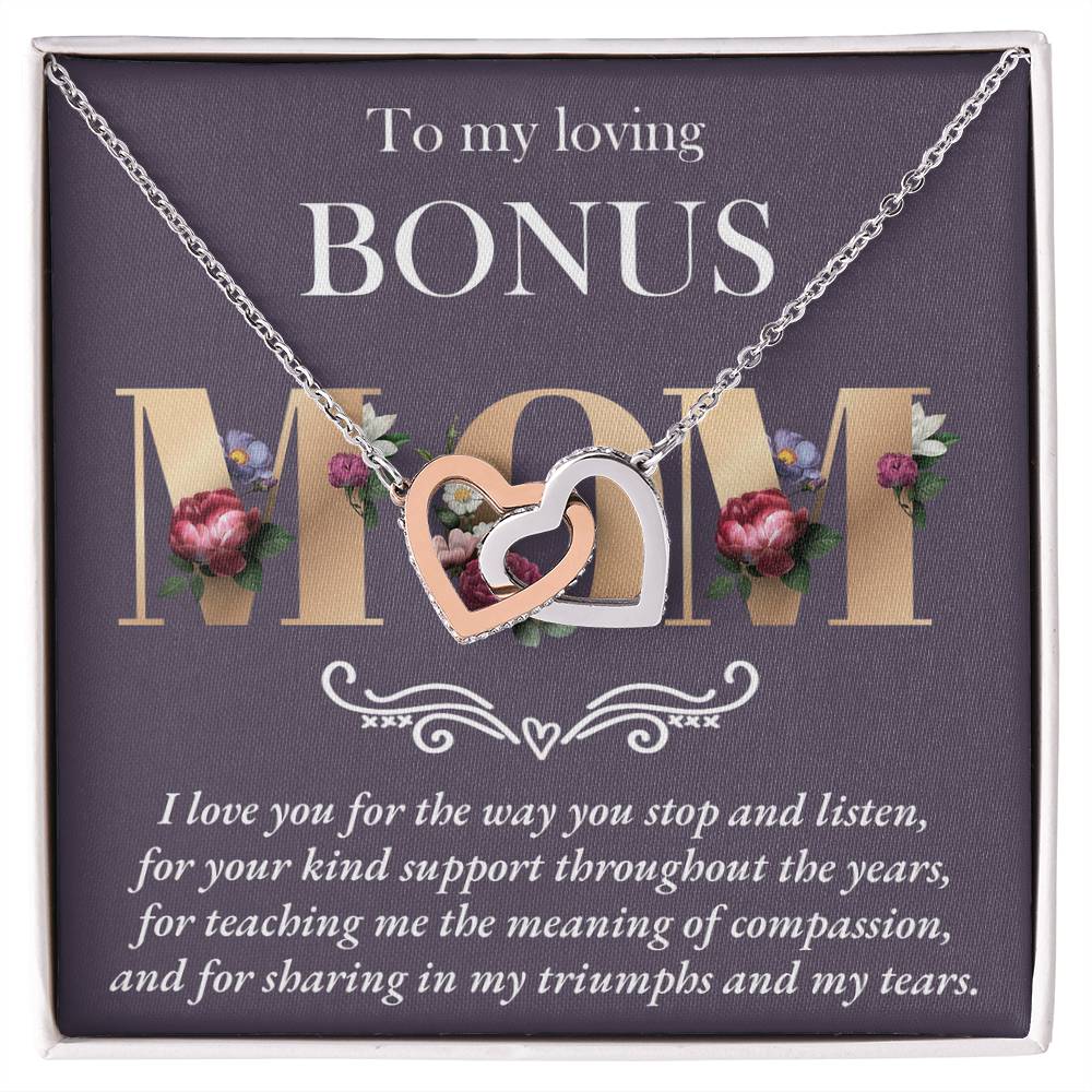 Throughout The Years - Interlocking Hearts Necklace For Bonus Mom