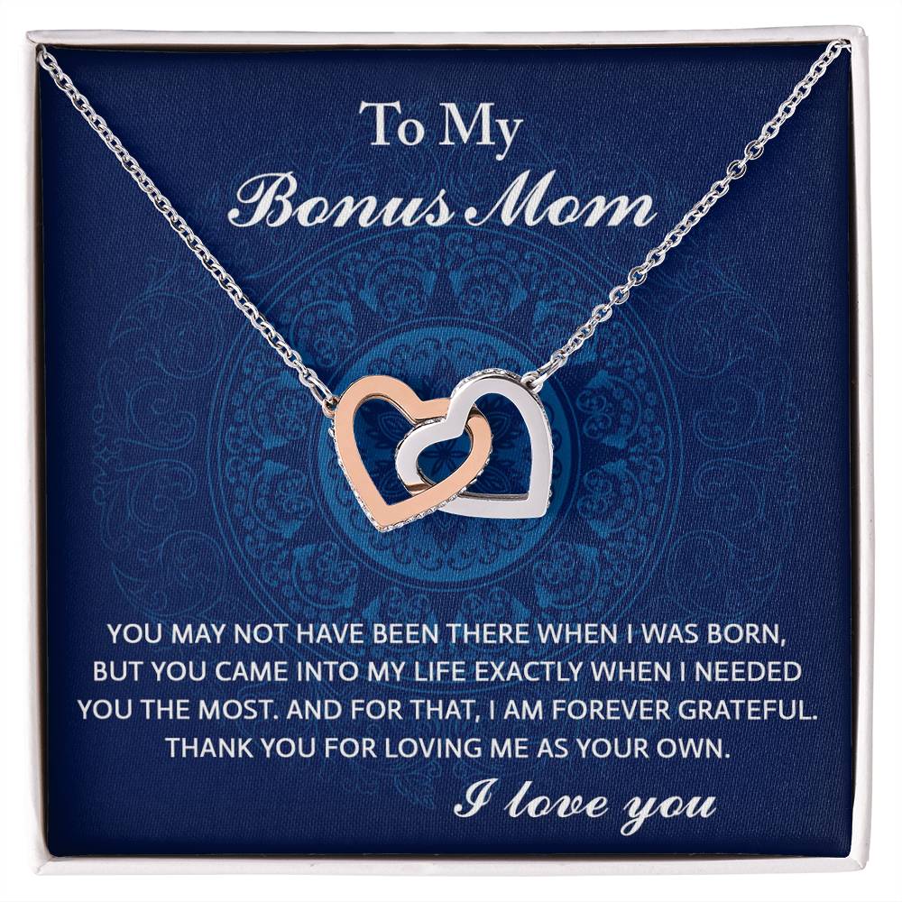 Exactly When I Needed You - Interlocking Hearts Necklace For Bonus Mom