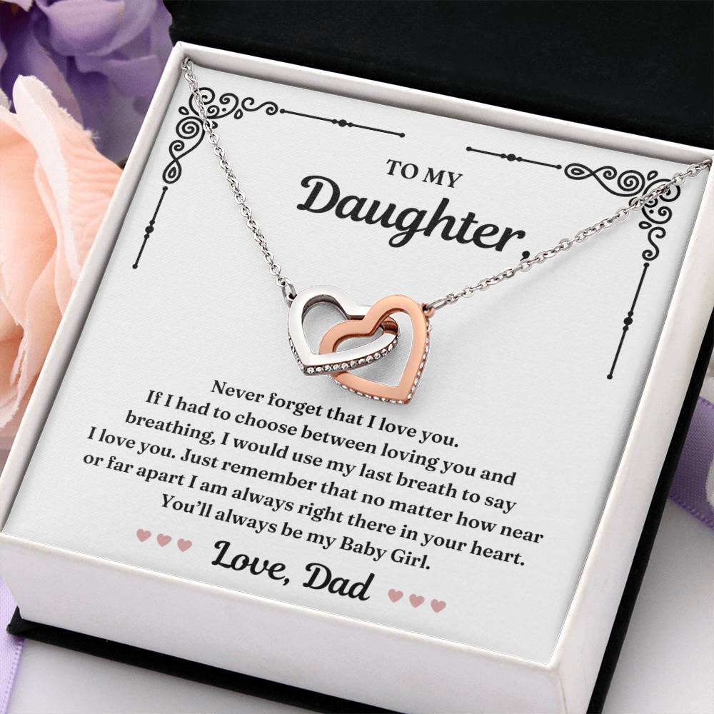 Always My Baby Girl - Interlocking Hearts Necklace For Daughter