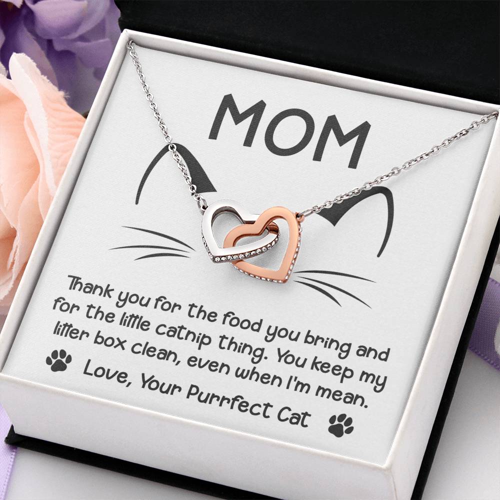 Even When I'm Mean - Interlocking Hearts Necklace For Cat Mom