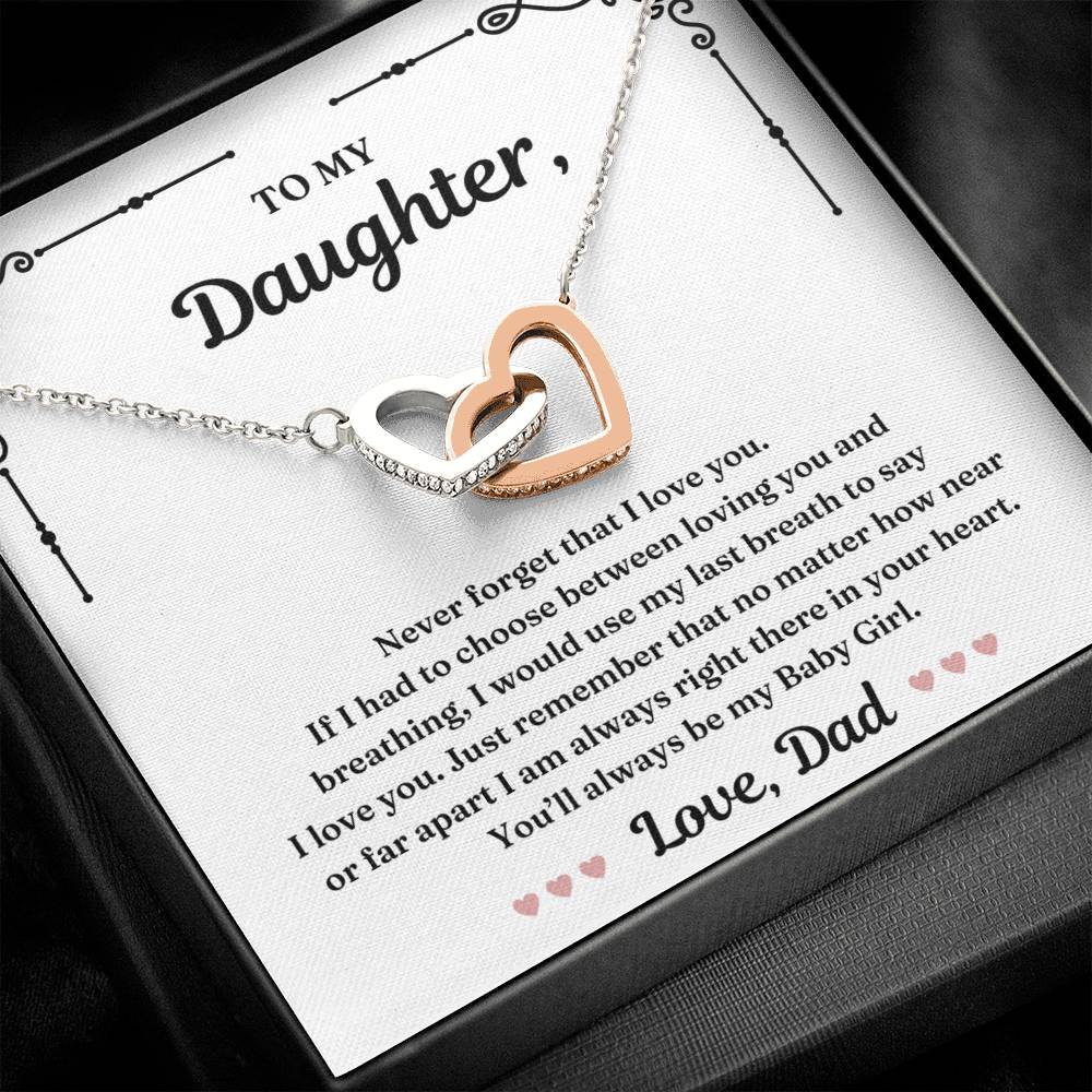 Always My Baby Girl - Interlocking Hearts Necklace For Daughter