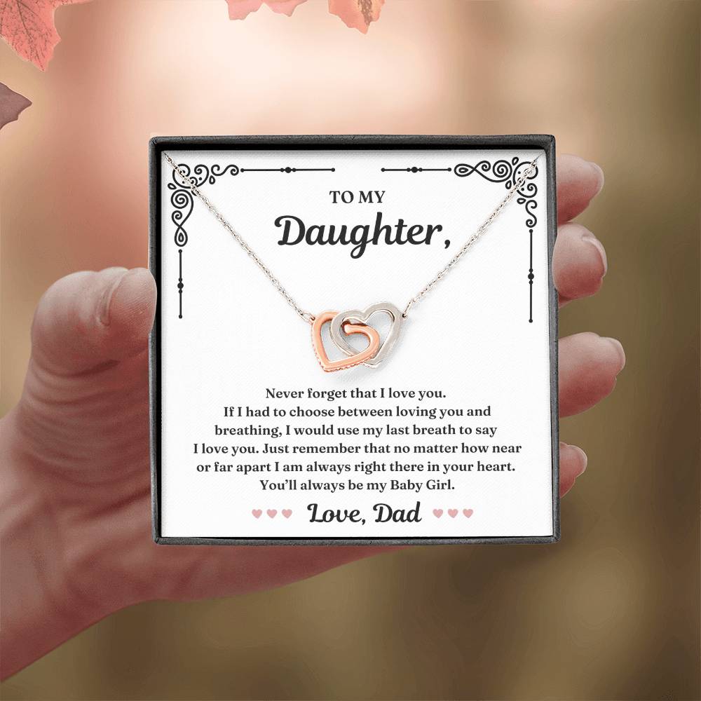 Always My Baby Girl - Interlocking Hearts Necklace For Daughter