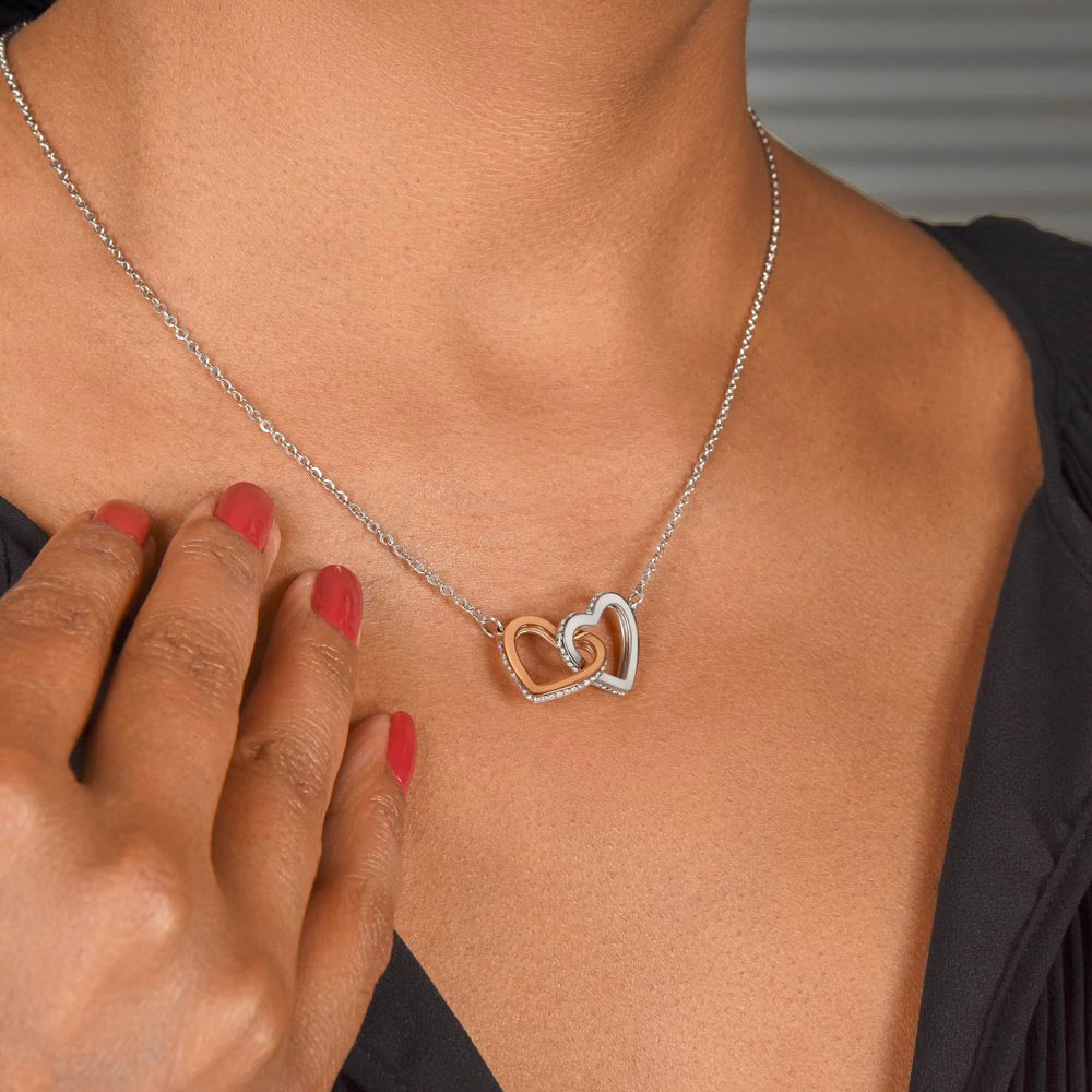 A Bond That Spans The Years - Interlocking Hearts Necklace For Grandma