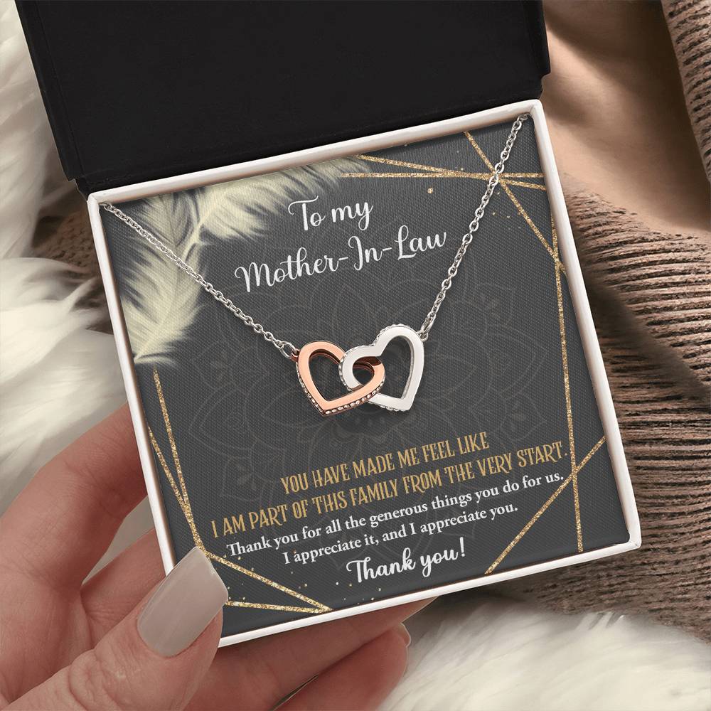 The Generous Things You Do - Interlocking Hearts Necklace For Mother-In-Law