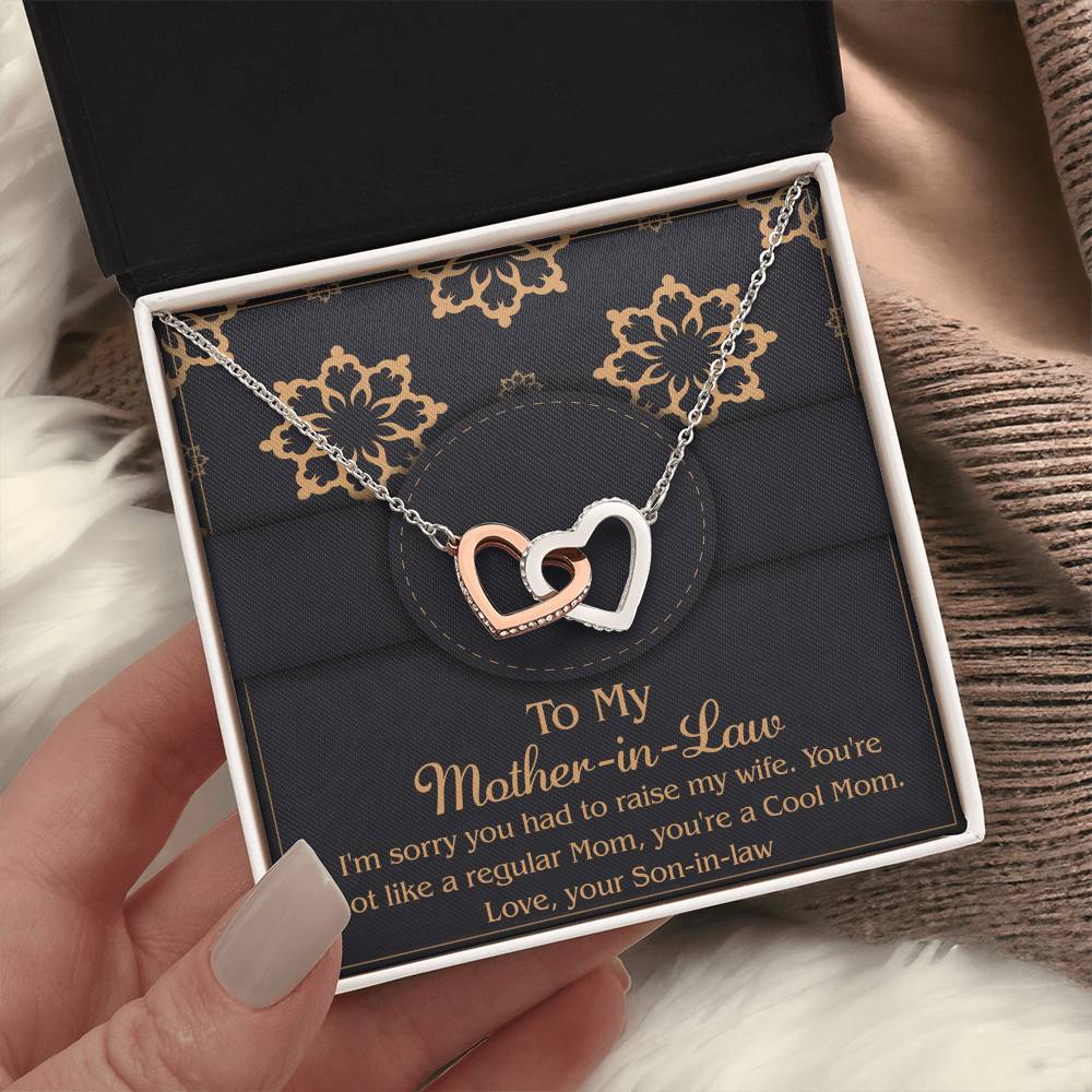Not A Regular Mom- Interlocking Hearts Necklace For Mother-In-Law