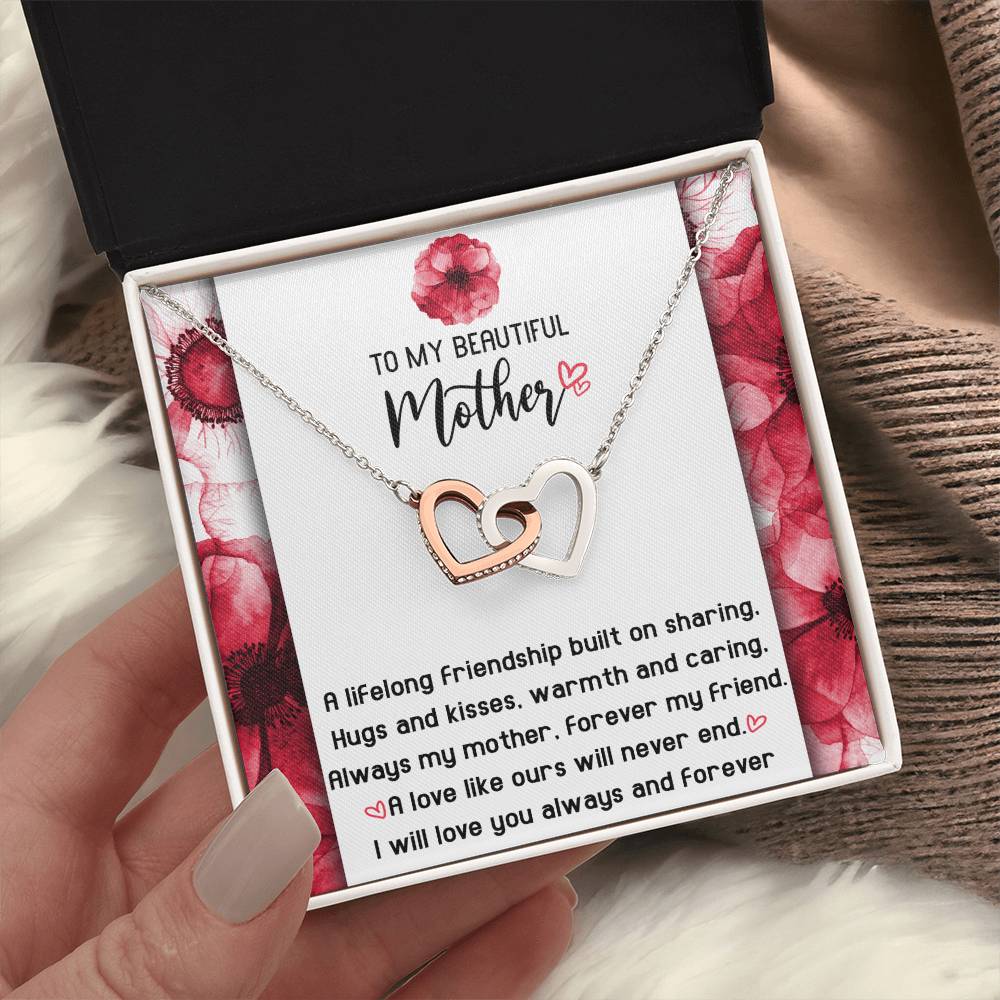 Lifelong Friendship - Interlocking Hearts Necklace For Mom