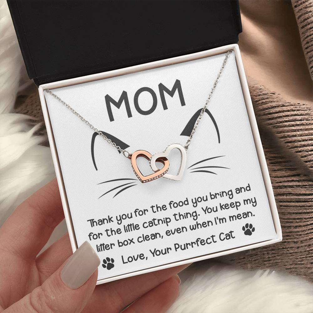 Even When I'm Mean - Interlocking Hearts Necklace For Cat Mom
