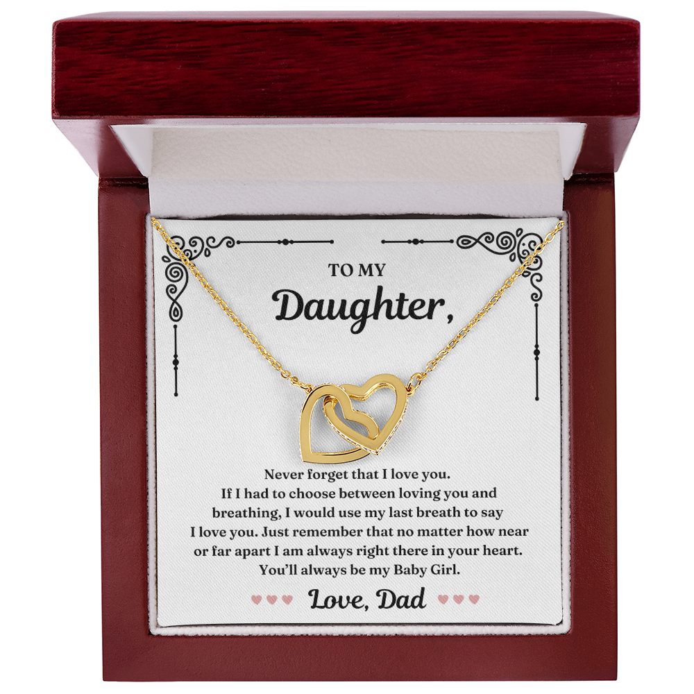Always My Baby Girl - Interlocking Hearts Necklace For Daughter