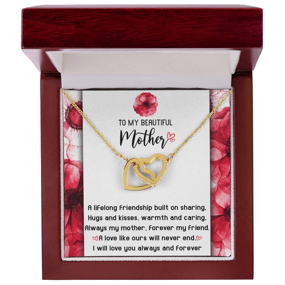 Lifelong Friendship - Interlocking Hearts Necklace For Mom