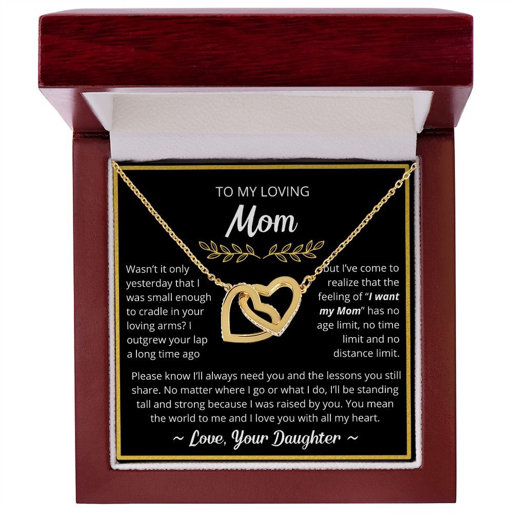 You Mean The World To Me - Interlocking Hearts Necklace For Mom