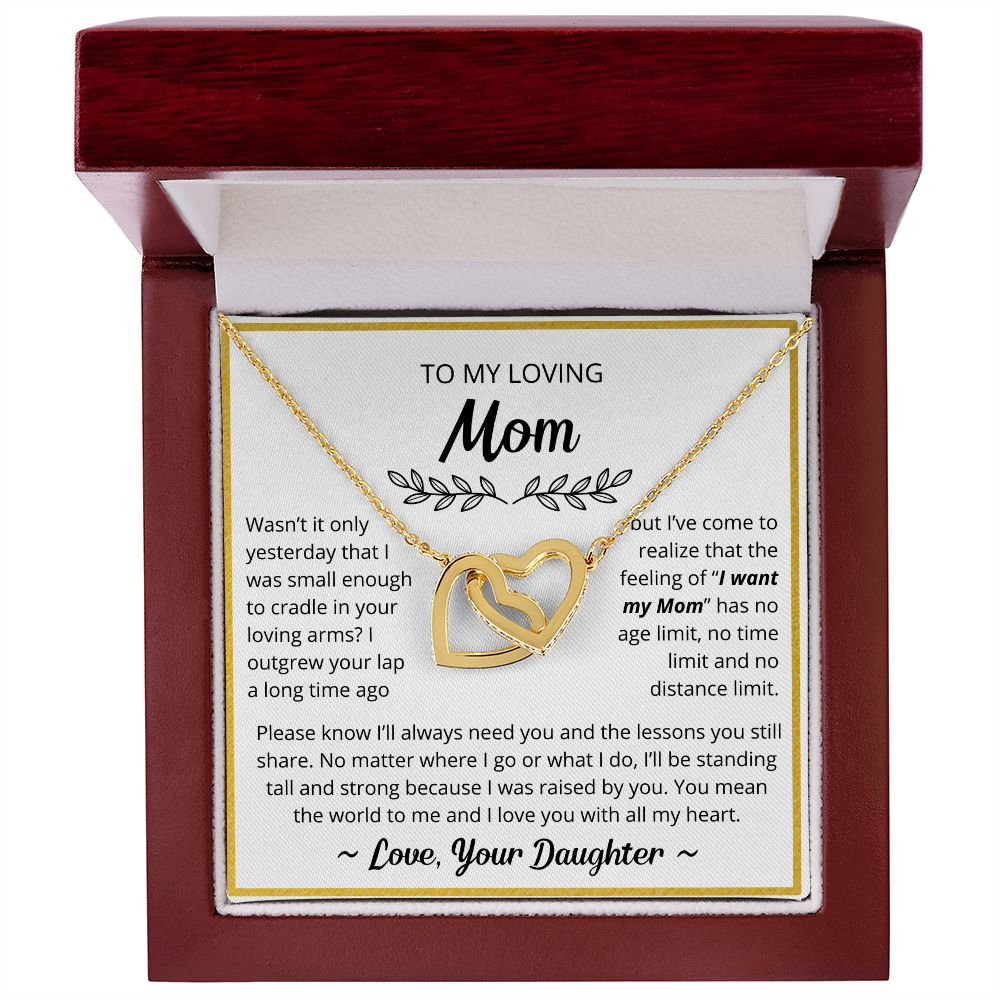 You Mean The World To Me - Interlocking Hearts Necklace For Mom