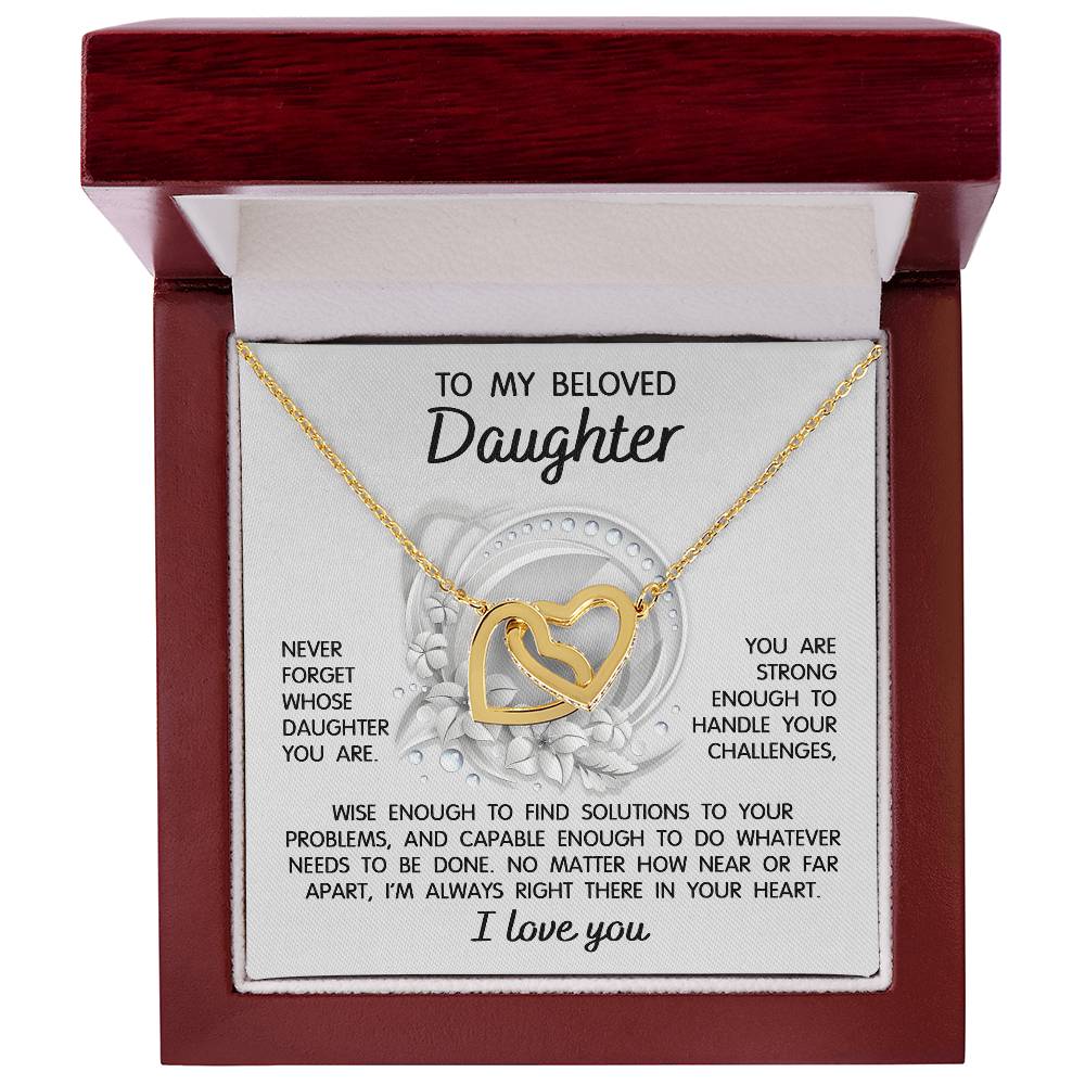Always Right There - Interlocking Hearts Necklace For Daughter