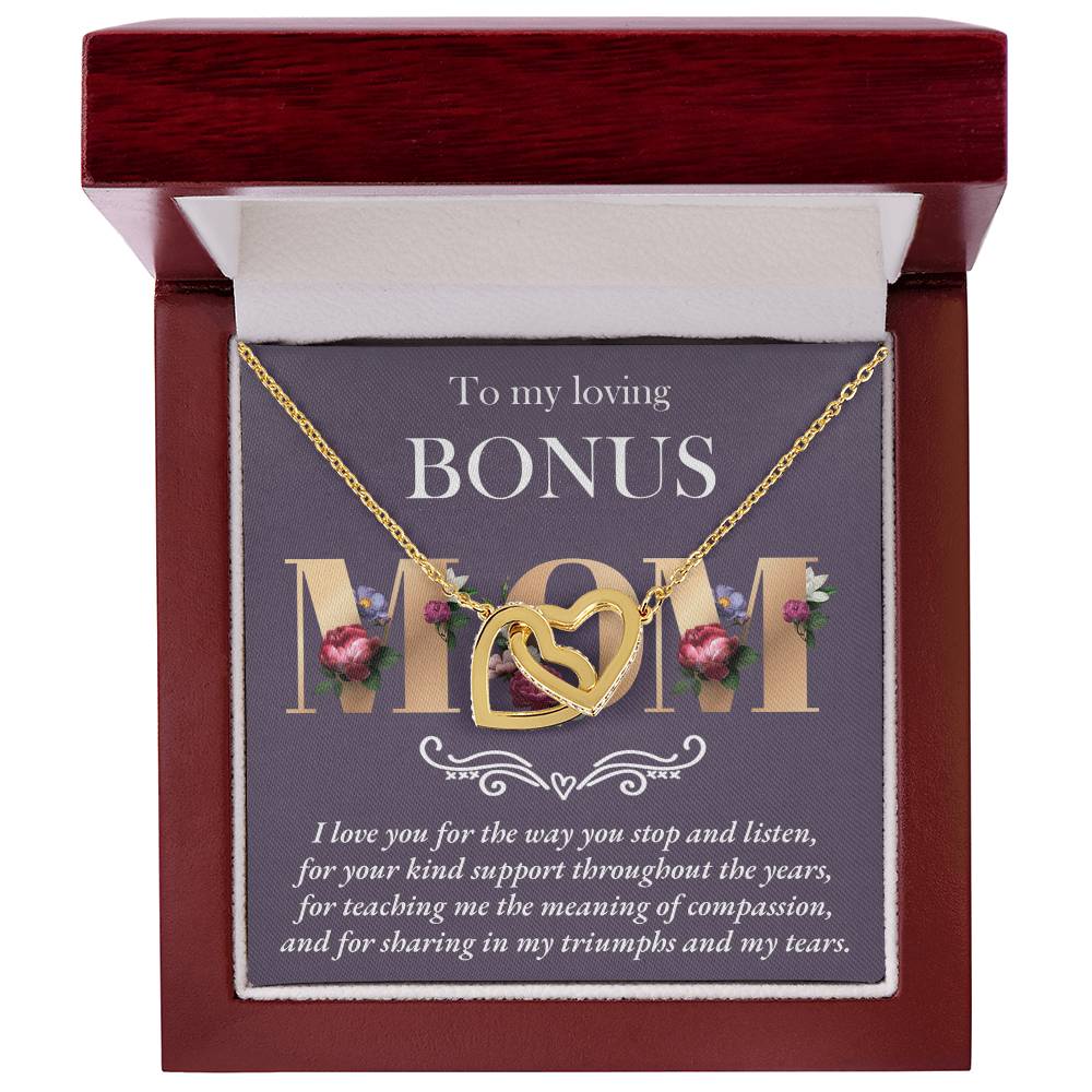 Throughout The Years - Interlocking Hearts Necklace For Bonus Mom