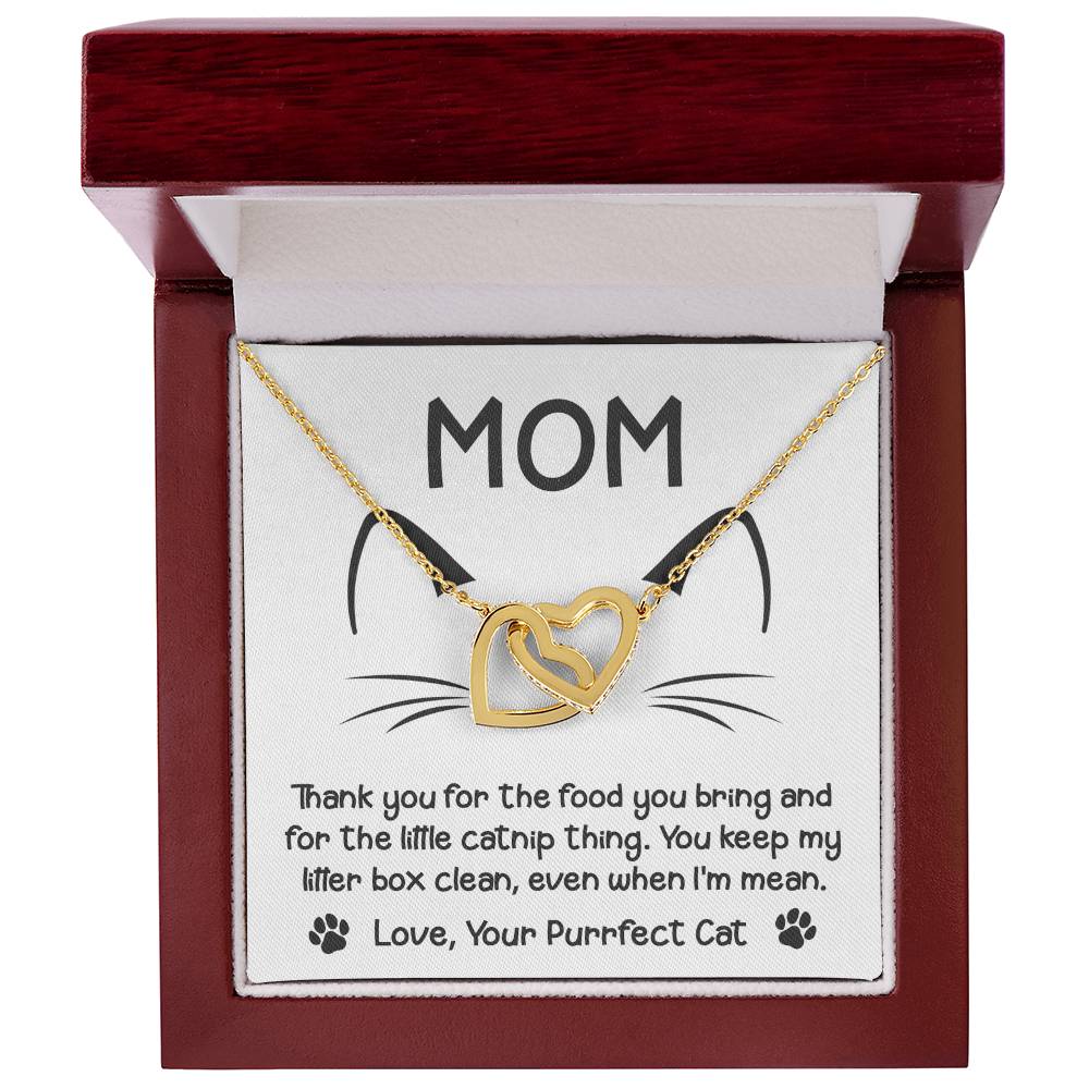 Even When I'm Mean - Interlocking Hearts Necklace For Cat Mom
