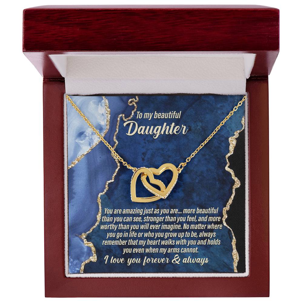 Amazing Just As You Are - Interlocking Hearts Necklace For Daughter