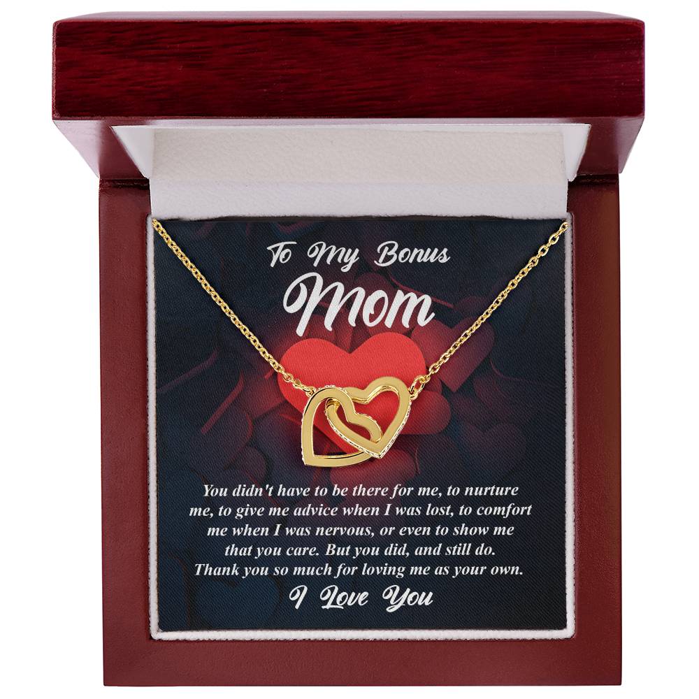 For Loving Me As Your Own - Interlocking Hearts Necklace For Bonus Mom