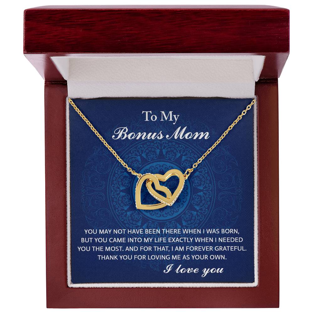 Exactly When I Needed You - Interlocking Hearts Necklace For Bonus Mom
