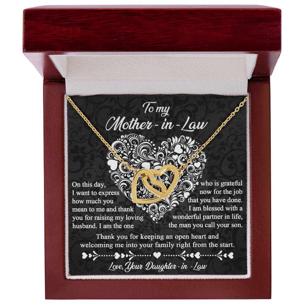 An Open Heart - Interlocking Hearts Necklace For Mother-In-Law