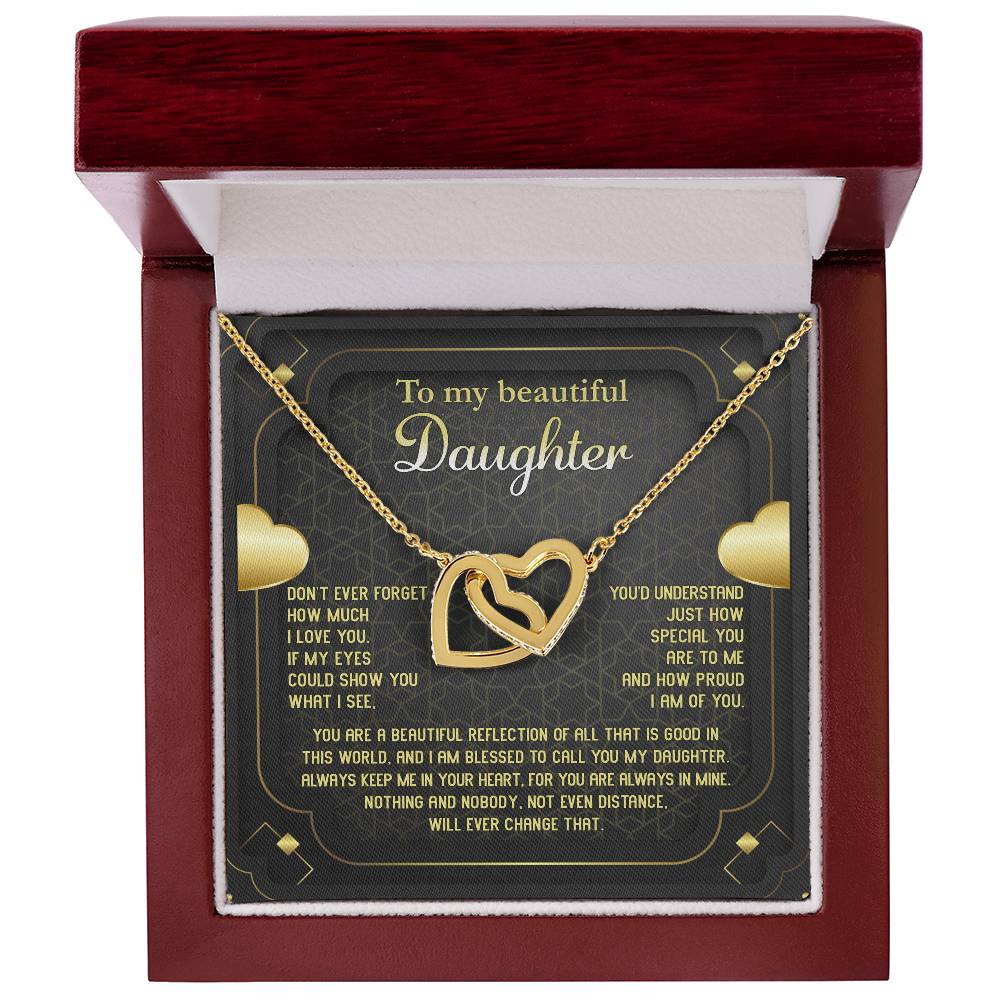 Beautiful Reflection - Interlocking Hearts Necklace For Daughter