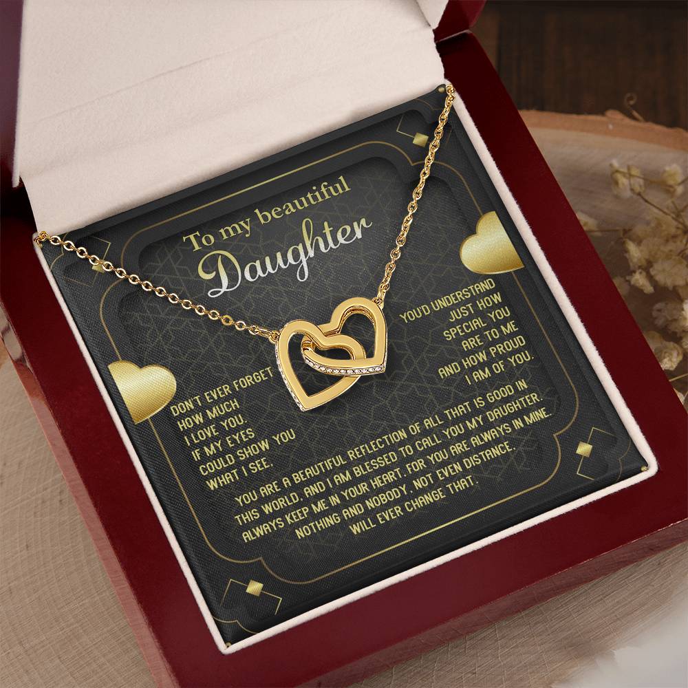 Beautiful Reflection - Interlocking Hearts Necklace For Daughter