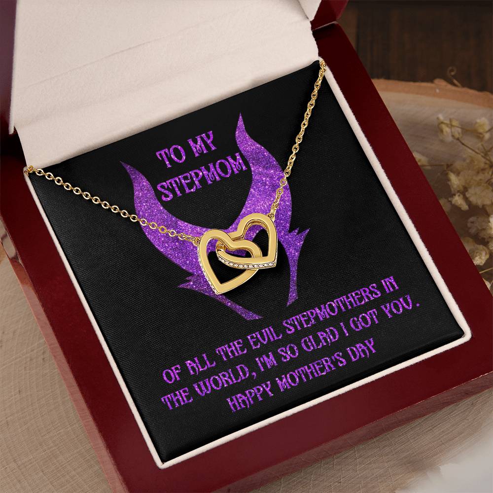 So Glad I Got You - Interlocking Hearts Necklace For Bonus Mom