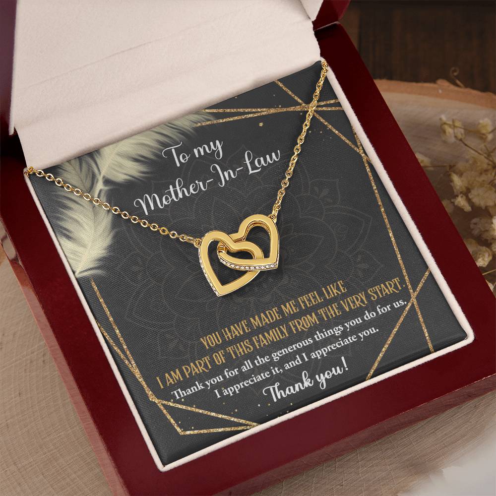The Generous Things You Do - Interlocking Hearts Necklace For Mother-In-Law