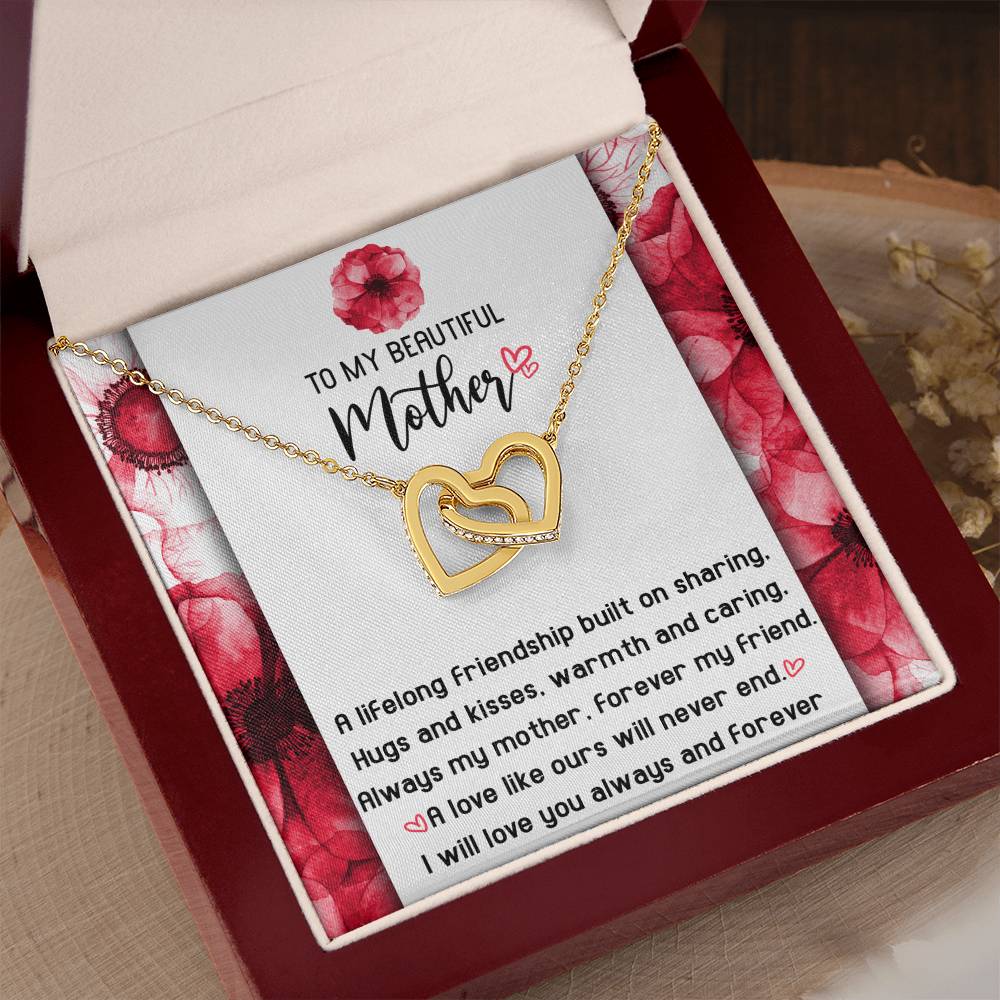 Lifelong Friendship - Interlocking Hearts Necklace For Mom