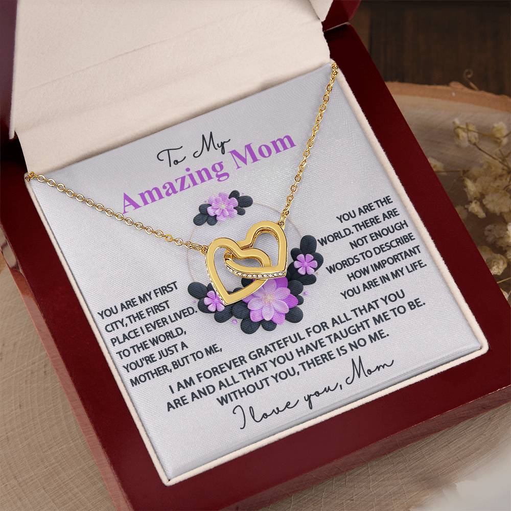 No Me Without You - Interlocking Hearts Necklace For Mom