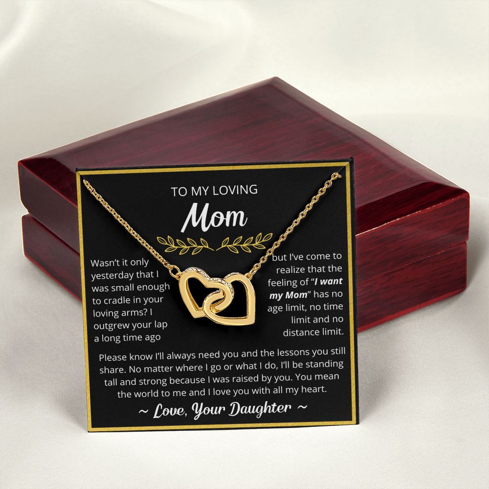 You Mean The World To Me - Interlocking Hearts Necklace For Mom